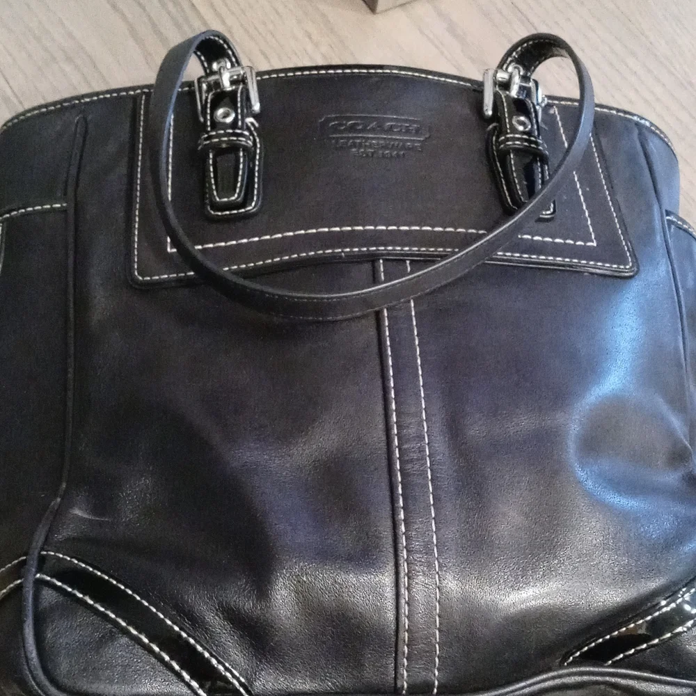 💝Coach Black leather purse Authentic - Picture 13 of 15